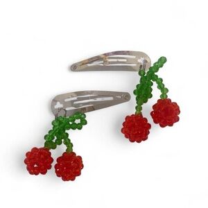 🌸3/$15🌸 Cherry Beaded Hair Clips